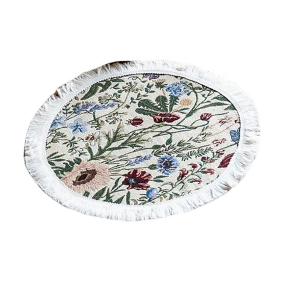 Quaste Tischset Pastoralen Stil Blume Ölgemälde Ästhetische Runde Form Parteien Hochzeiten Bankette