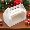 WTEMPO Clear Window Gift Handle Boxes Party Favor Decor Treat Boxes DIY Graffitable Foldable Paper Packaging Boxes for Storing/Gifting Delicate Items