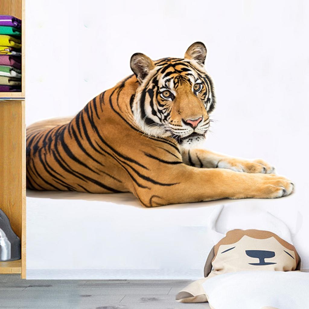 Realistic Big Tiger Wall Sticker for Kids Room Bedroom Home Wall Decoration Removable Decorative Art