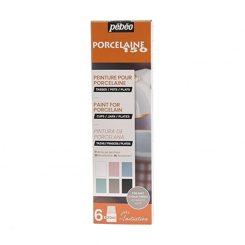 

Pebeo (Pebeo) Water-based acrylic paint for pottery porcelain 150 [Matte color] 5 colors + chalk board black x 20ml discovery set