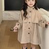 Mädchen Trenchcoat 2025 Frühling Neu Kinder Mode Britischer Stil Mittellanger Mantel Baby Vielseitig Schick Oberbekleidung