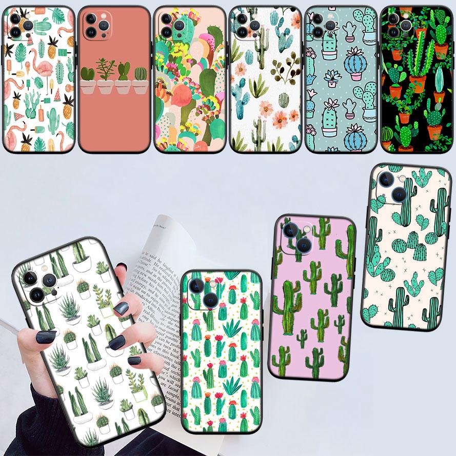 IK74 Watercolour Cacti Phone Case for Samsung Galaxy A11 A12 A13 A15 A52S A53 A55 A56 A70 A71 A72 A73 F06 F16 F56 S10 Plus S10e
