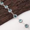 Rare Sky Blue Topaz Gemstone 925 Sterling Silver Jewelry Handmade Bracelet 7-9" RB-17-10