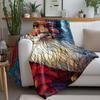 Tuniu Santa Claus Stained Glass Blanket Winter Sofa Bed Throw Warm Decorative Gift