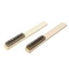 Paint Wire Brush Removal Tool Copper Plating 200mm Bristles Hand Metal Rust 2pcs Scratch Heavy Duty Wooden Handle
