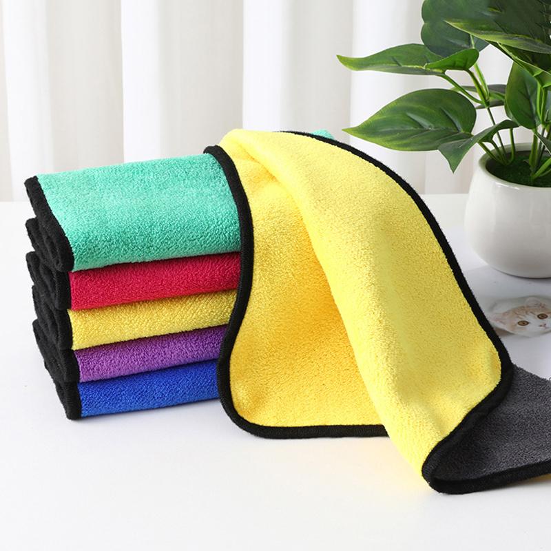 1/10 Stück Verdicktes Autowaschtuch Doppelseitige Mikrofaser-Reinigungstücher Auto-Fensterglas-Detailing Trockentücher