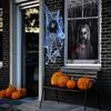 2 st Super Skrämmande Halloween Bakgrunder Blodig Flicka Fönstergardin Spökhus