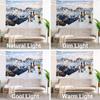 White Winter Snow Wall Tapestry, Colorful Three Wall Hanging Large Tapestry Decoration Polyester Fiber White Hem Around for Dorm