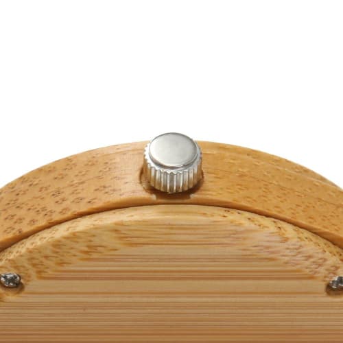 COOFEEL Wooden Watch with Cowhide Leather Strap, Bamboo Wood, for Men and Women, Luxury Brand, Natural Wood Carving (Women's Watch)