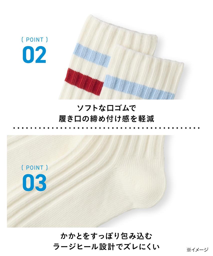Okamoto Cotton Ribbed Striped Socks for Men and Sizes Assortment 1 +5% Women, 2-Pair Set, Spring/Summer Fit, 24.0cm-26.0cm,