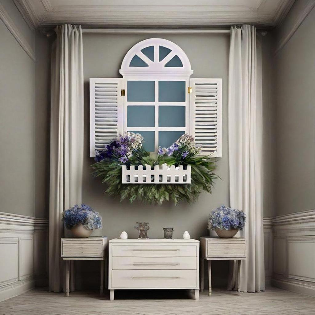 Vintage Rustic Style Window Frames Farmhouse Wall Decoration Hanging Window Frame Home Decor Corridor Living Room Bedroom Art Ornament Picture Frames