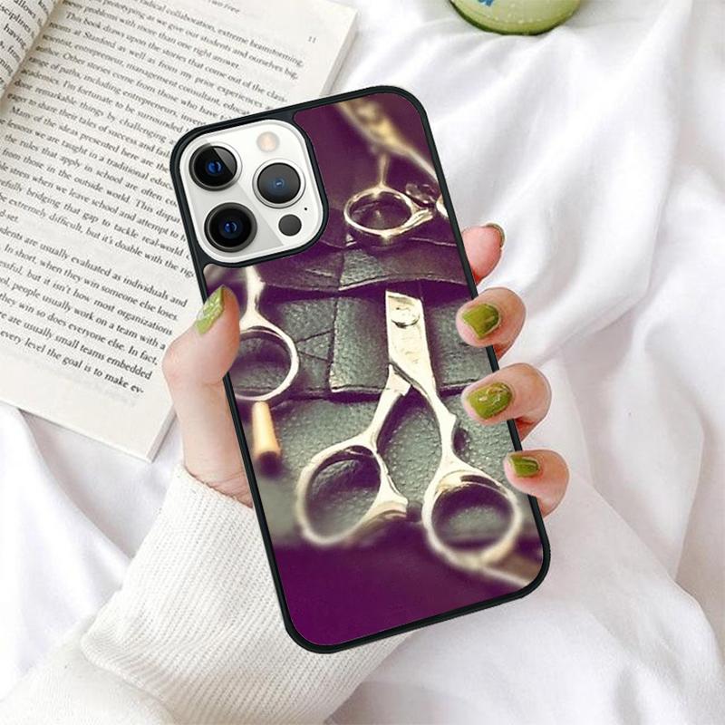 Barber Scissors Hairstylist Salon Phone Case for iPhone 17 Air 16 PRO MAX 15 14 PLUS 12 11 13 Cover Fundas Shell coque