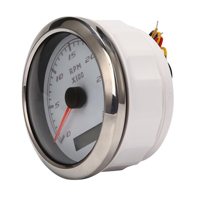A51K-85Mm LCD Hour Meter Marine Tachometer Speedometer 0-3000 RPM 12V/24V Red Backlight Odometer