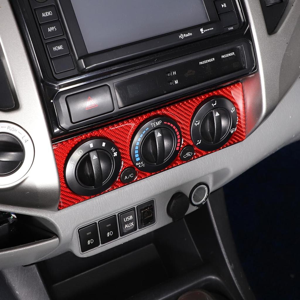 Red Carbon Air Conditioner Switch Panel Trim Cover For Toyota Tacoma 2006-2015