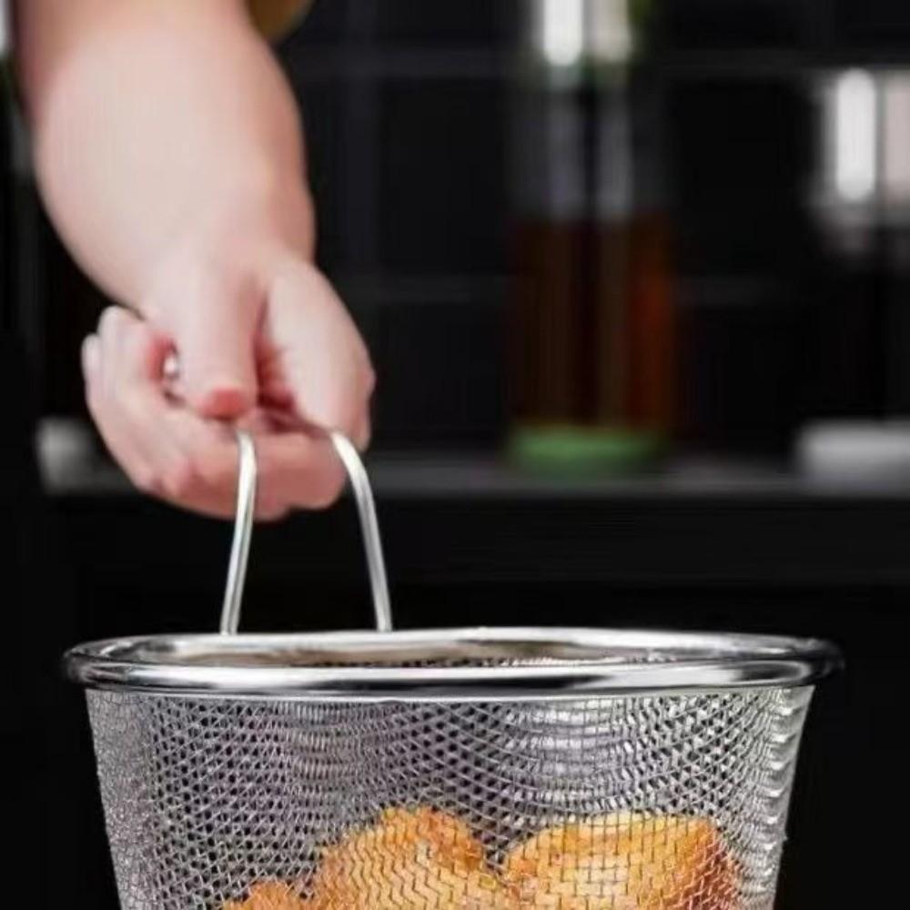 Cooking Utensils Frying Filter Basket Long Handle Hot Pot Strainer Pasta Boil Basket Stainless Steel Food Noodle Strainer