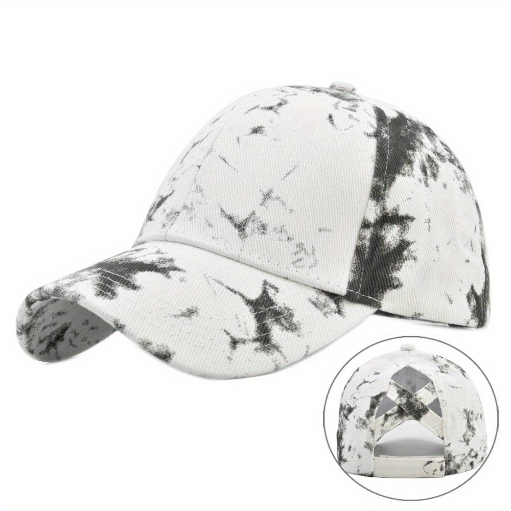 [Pastel Baseball Cap] Breathable Adjustable Women's Baseball Cap | Tie-Dye Pastel Color Block Design, Cross-Back Strap, Mesh Back for Casual & Sports