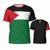 Palestinská vlajka Insignie 3D trička Oblečení Unisex Outdoorové Ležérní Módní Tričko Dárky k Národnímu dni Oblečení