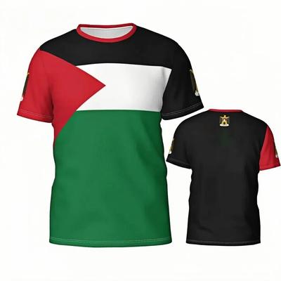 Palestīnas karoga emblēma 3D T-krekli Apģērbs  Unisex Āra Ikdienas Modes T-krekls  Nacionālās dienas dāvanas  Apģērbs