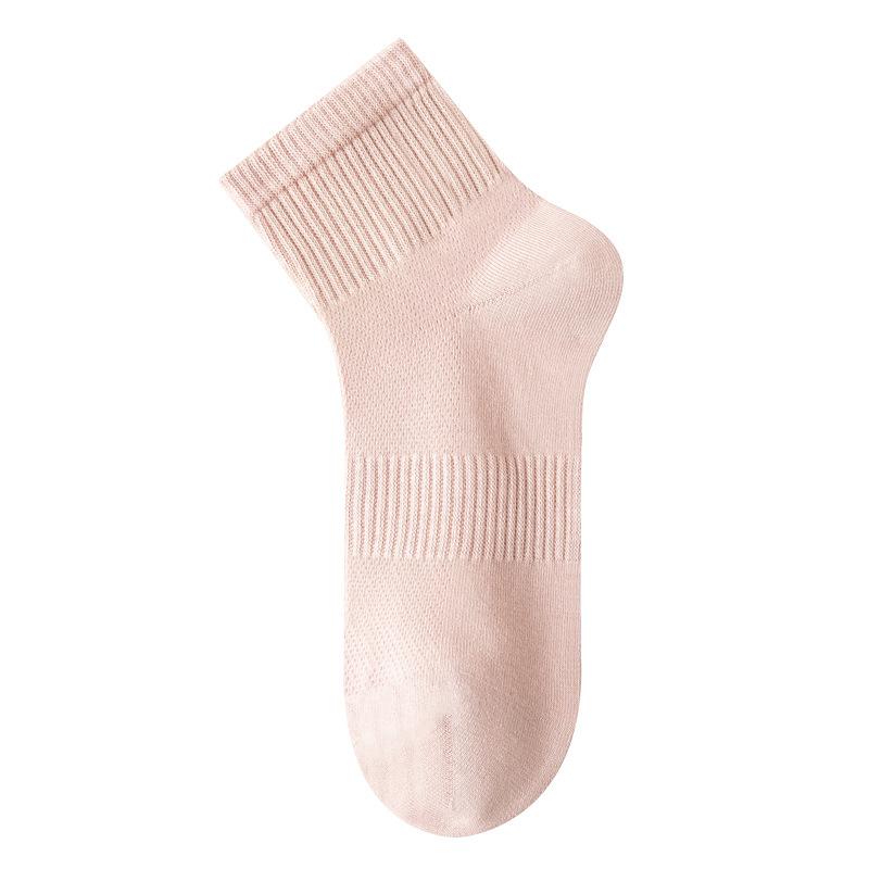 Summer Pure Cotton Boneless Thin Anti-odor Socks for Women, White Breathable Mesh Mid-length Socks for Women, Long Socks