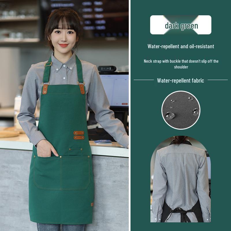 Waterproof & Oil-Proof Stain-Resistant Canvas Apron for Kitchens - Customizable Printing Available