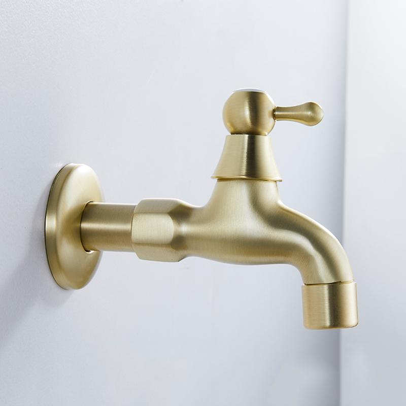 Mosiądz Szczotkowane Złoto Bateria do Pralki Bateria Zewnętrzna Bateria Ogrodowa Kurkowa Bateria do Umywalki Łazienkowej Bateria do Basenu Mopowego