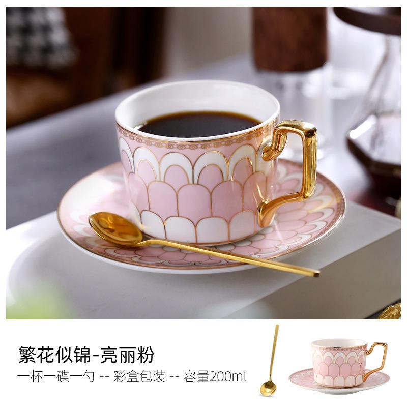 British Light Luxury Ceramic Coffee Cup European Small Luxury Coffee Cup Saucer Set Household High-End Cup Water Cup