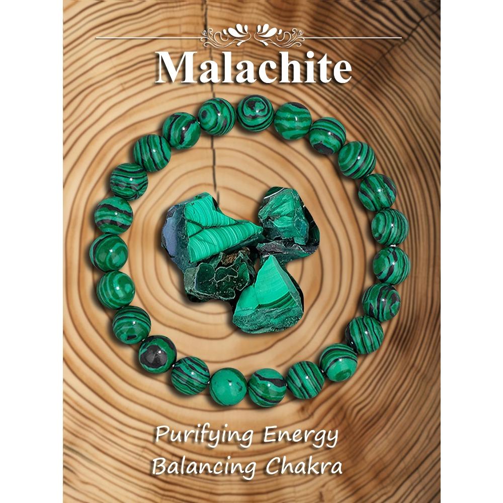 

Браслет из эластичных бусин из малахита ручной работы для эмоционального исцеления, защиты и баланса положительной энергии. Духовное ювелирное украшение в подарок. 8mm Beads&21cm(8.27inch)