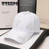 Hut Damen Frühling und Sommer All-Match Schirmmütze mit Strass lässig Sonnenschutz Alphabet Baseball Cap