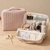 Large Capacity Portable Standing Makeup Bag Travel Toiletry Bag Cosmetic Brush Organizer Handheld Stationery Storage Pouch