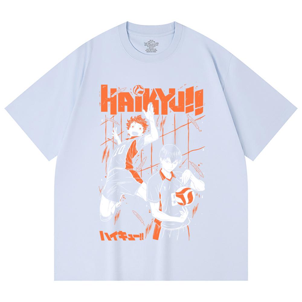 230 Gsm 100% Cotton Haikyu V2 Hinata x Tobio Print Unisex Heavy Cotton T Shirt