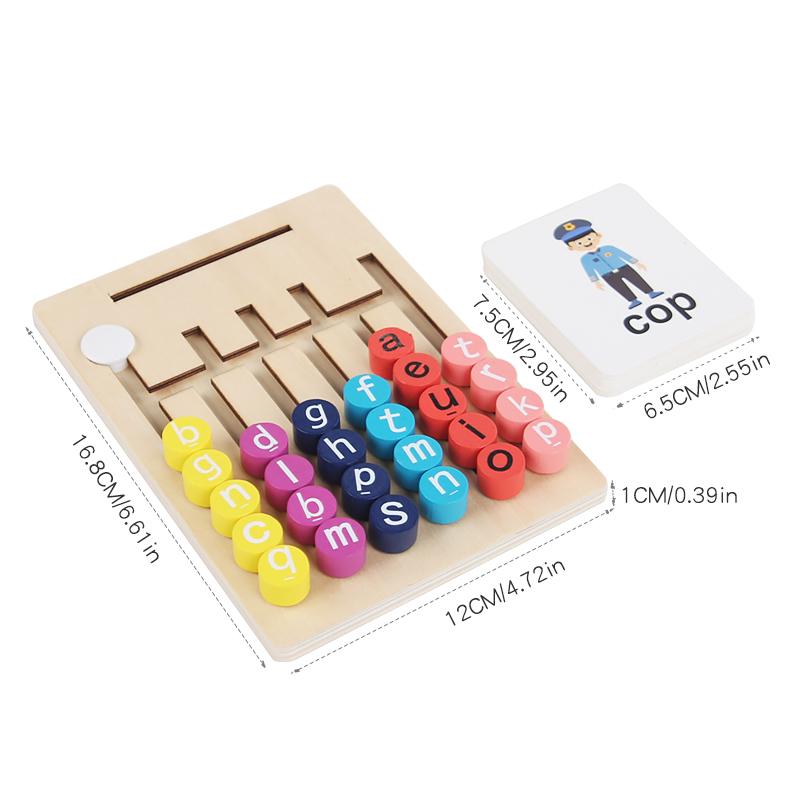 Montessori Vowels Go Position Spelling Word Letter Game Letter Maze Matching Game Logical Reasoning Training Educational Toys