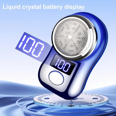 Rasoio elettrico portatile Display a batteria a LED USB ricaricabile impermeabile Mini viaggio da uomo Rasoio rotante Cordless Strumento per la rimozione del tagliacapelli per barba
