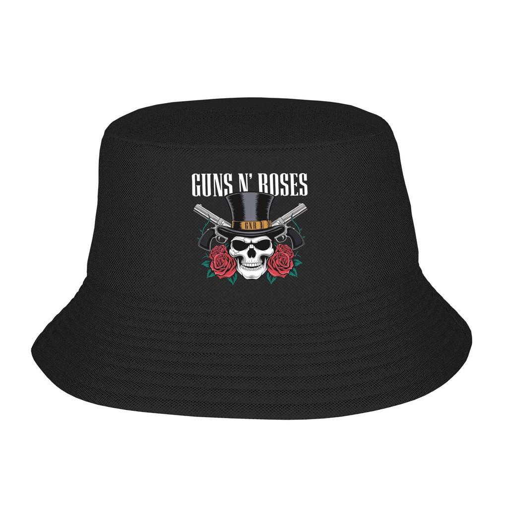 Bucket Hat Men Women Lightweight Outdoor Guns N Roses Fishing Fisherman Hat Hot Summer Beach Vacation Getaway Headwear Bob Hat
