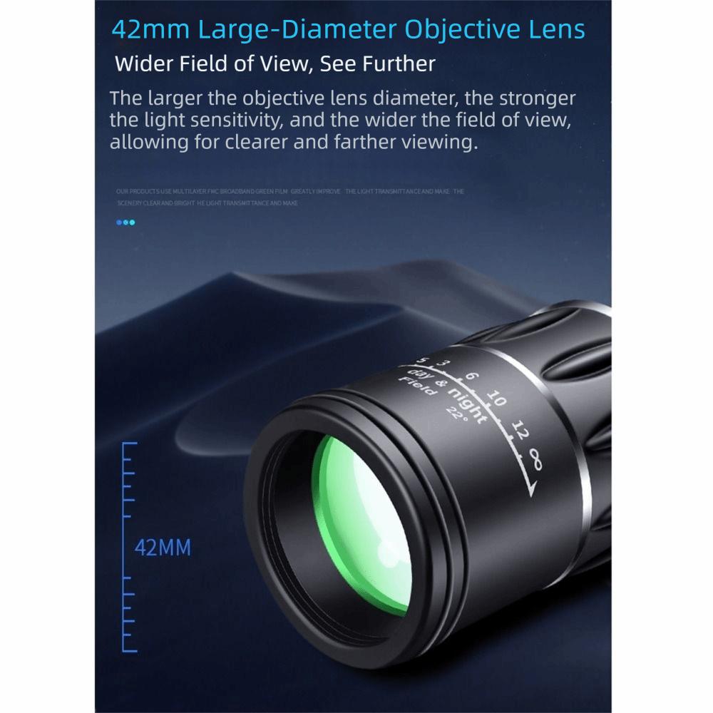 Waterproof 16x52 Monocular Telescope 8XMagnification Long Range Spyglass HD Telescope  Camping