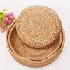 Handwoven Rattan Storage Basket for Fruits/Bread/Snacks Multi-Purpose Wicker Organizer with Natural Fiber Countertop Display