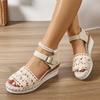 Fashion Hollow Espadrilles Wedge Sandals for Women Summer 2025 Peep Toe Ankle Strap Platform Sandals Woman Thick Sole Casual Beach Shoes