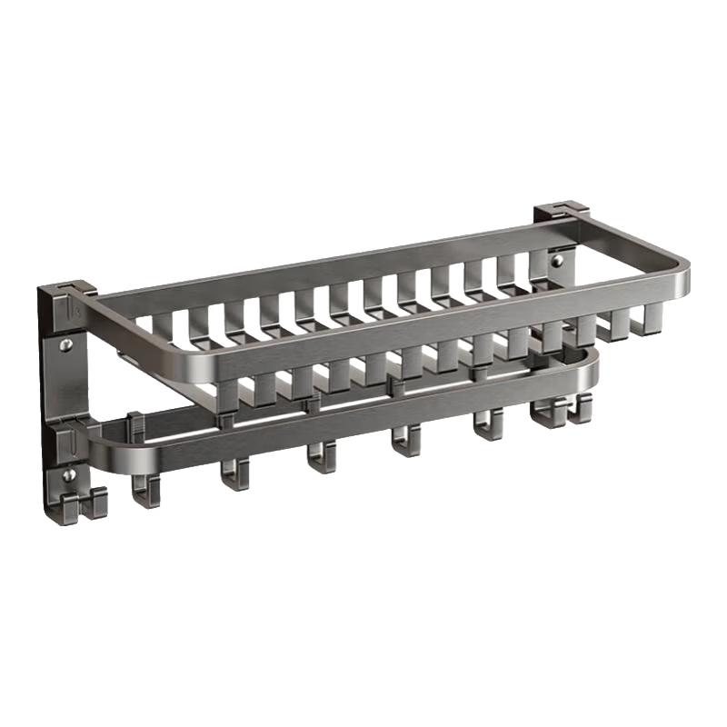 Cobbe Space Aluminum No-Drill Folding Towel Rack