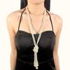 Multi-Layered Pearl Necklace Vintage Banquet Sweater Chain Pendant Accessories