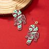 Simple fashion Christmas decoration acrylic crutch earrings fun childlike cute cartoon lady