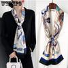 Women's Fashion Versatile Long Scarf for Neck Protection and Sunscreen Scarf New Vintage Elegant Printed Chiffon Scarf for Four Seasons