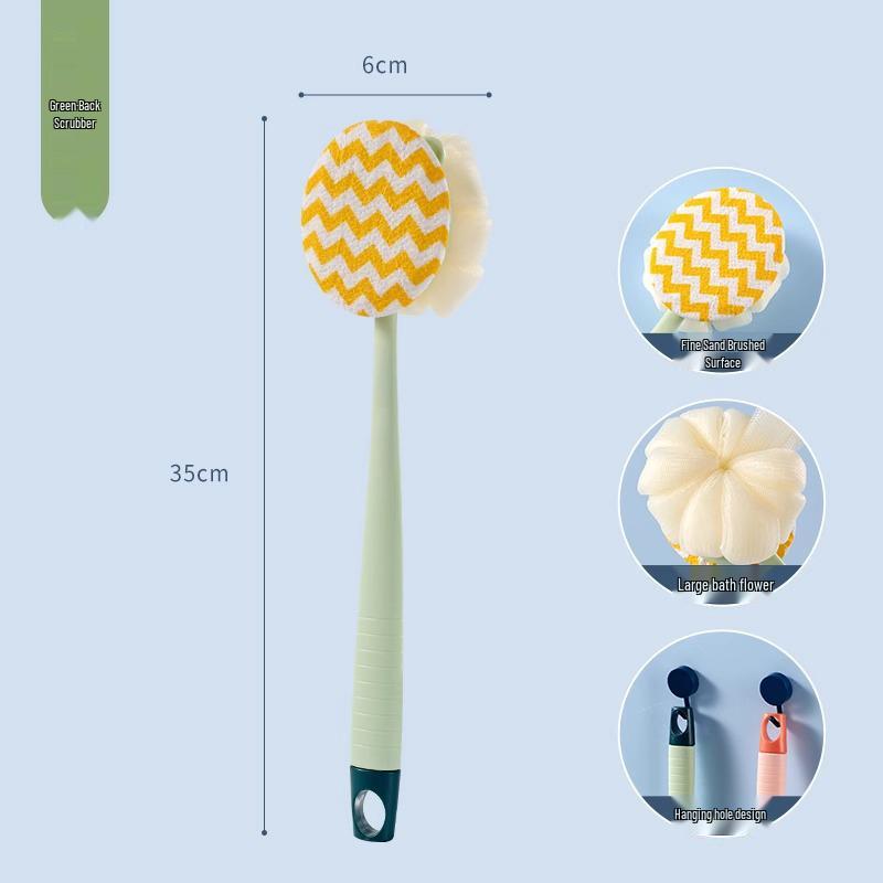 Luxuriöses Badbürsten-Set mit langem Griff und weichem Peeling-Handtuch für Frauen und Kinder