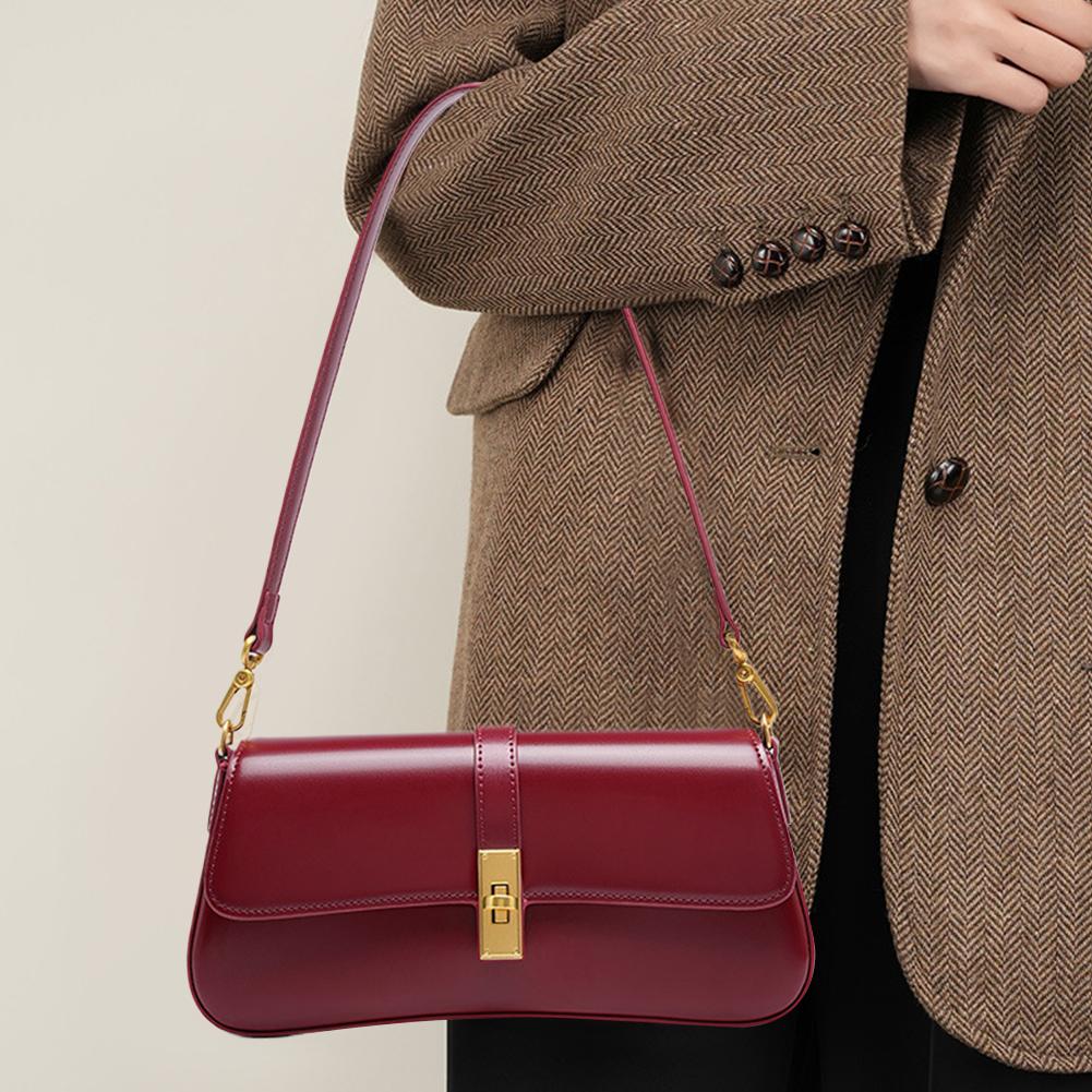 

Сумка через плечо из натуральной кожи, дизайнерская сумка подмышкой с регулируемым ремешком, модная сумка, трендовая сумка через плечо вино красного