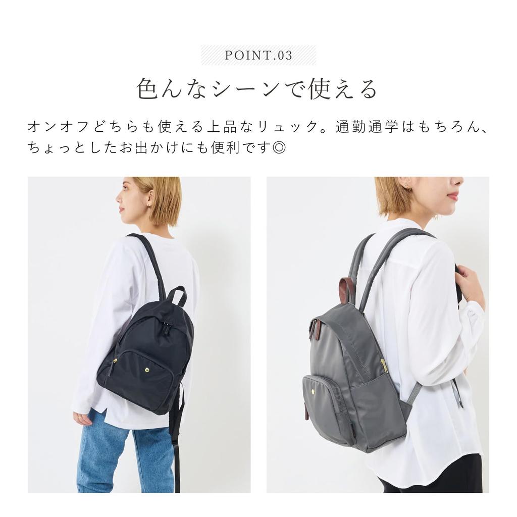 Mini Backpack A5 Water Easy Shoulder Black [Legato Largo] Repellent/Multi-storage LH-L0004Z Women's