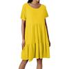 Women's Fashion Casual Round Neck Short Sleeve Ruffle Dresses