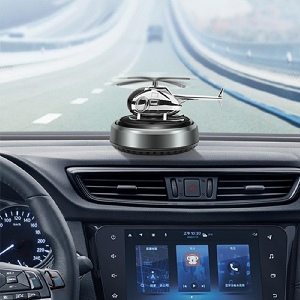 Solar Powered Helicopter Air Freshener Car Airplane Fragrance Diffuser Ornament