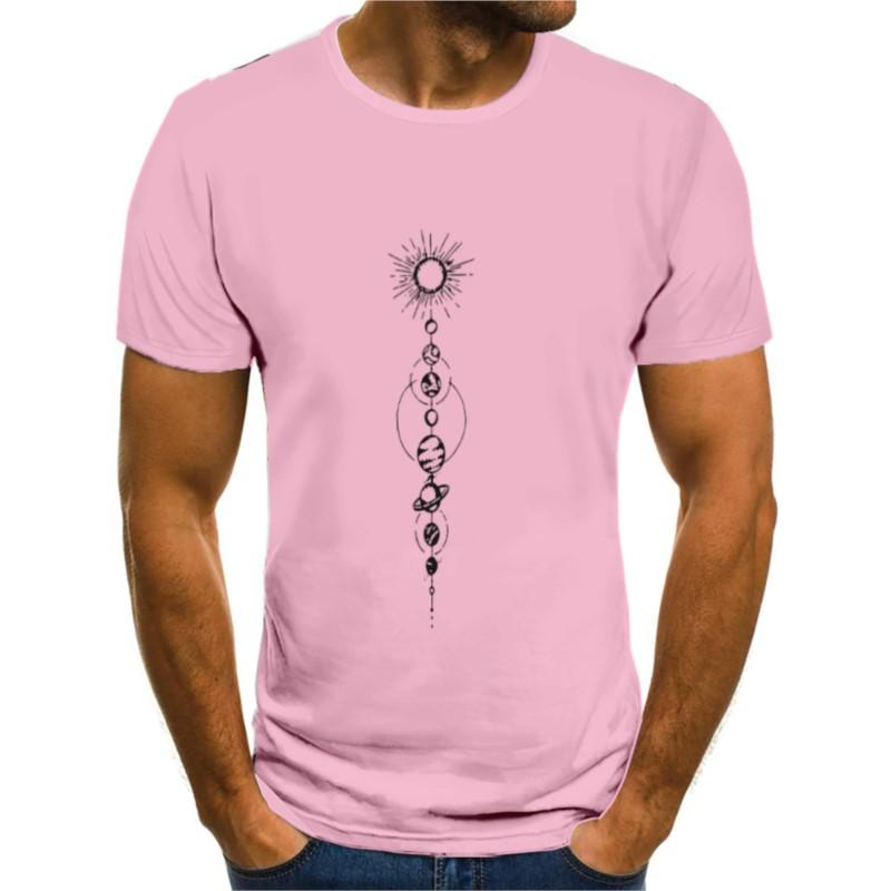 New summer short sleeved T-shirt top for men's daily casual street style round neck pullover printed T-shirt top for men's wear