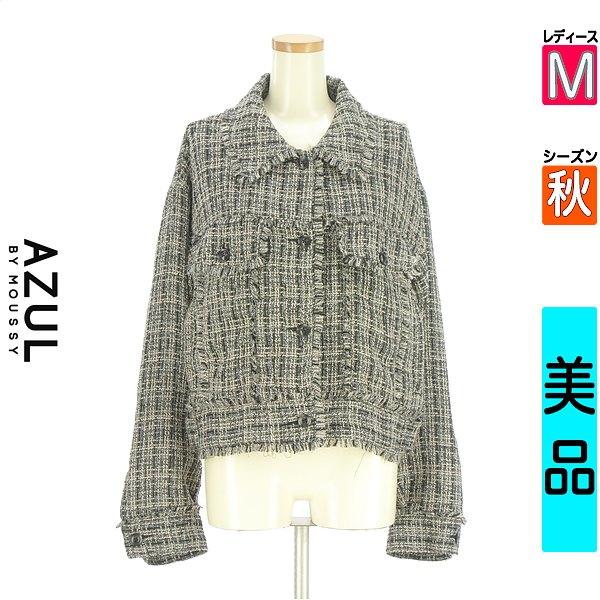 AZUL BY MOUSSY Jacket Women s Autumn Black M Tweed Jacket [Used] [Used Clothes] [Sale]
