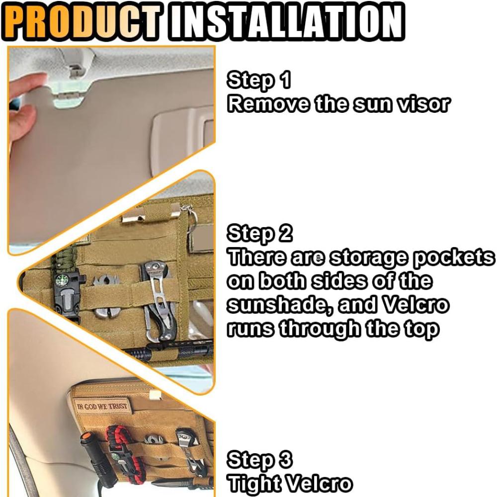 Organizator Tactic Parasolar Auto, Geantă Mare de Depozitare Molle pentru Parasolar, Geantă de Depozitare pentru Parasolarul Vehiculului