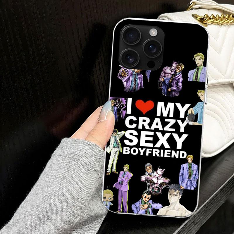 JoJo Kira Yoshikage Killer Queen Case for iPhone 13 12 Mini 11 Pro Max Soft Phone Cover X XS XR 7 SE 8 Plus 6 6S 5 5S Silicone B