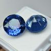 Natural Blue Tanzanite Loose Gemstone Round Shape 18.50 ct Pair for Jewelry Making and Crafts